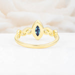 Vintage Marquise Cut Ornate Scroll Design Alexandrite Engagement Ring - Additional view