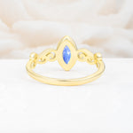Vintage Marquise Cut Ornate Scroll Design Moonstone Engagement Ring - Additional view