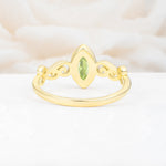 Vintage Marquise Cut Ornate Scroll Design Peridot Engagement Ring - Additional view