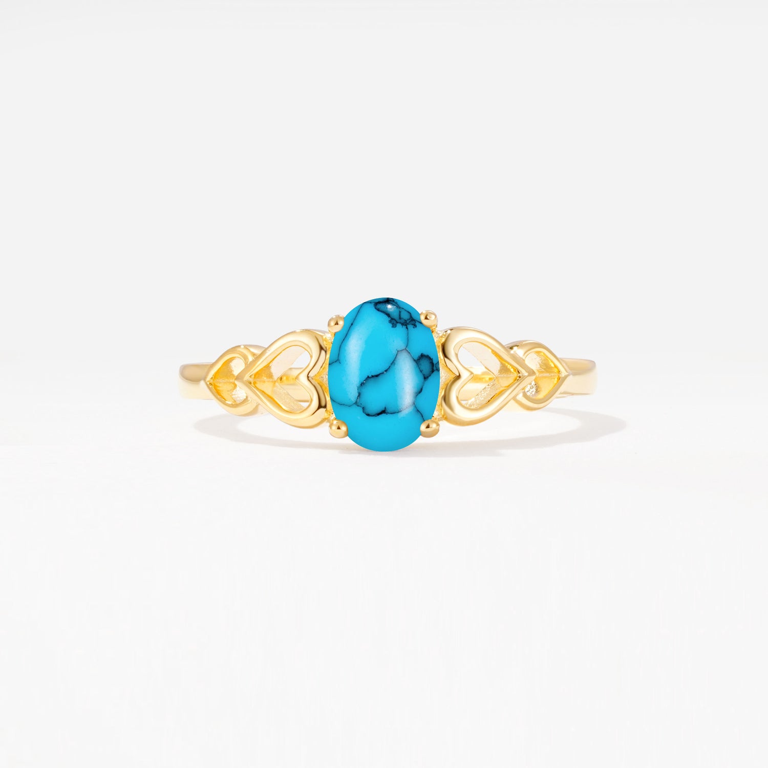 SR11911 Turquoise Ring - Yellow-Gold