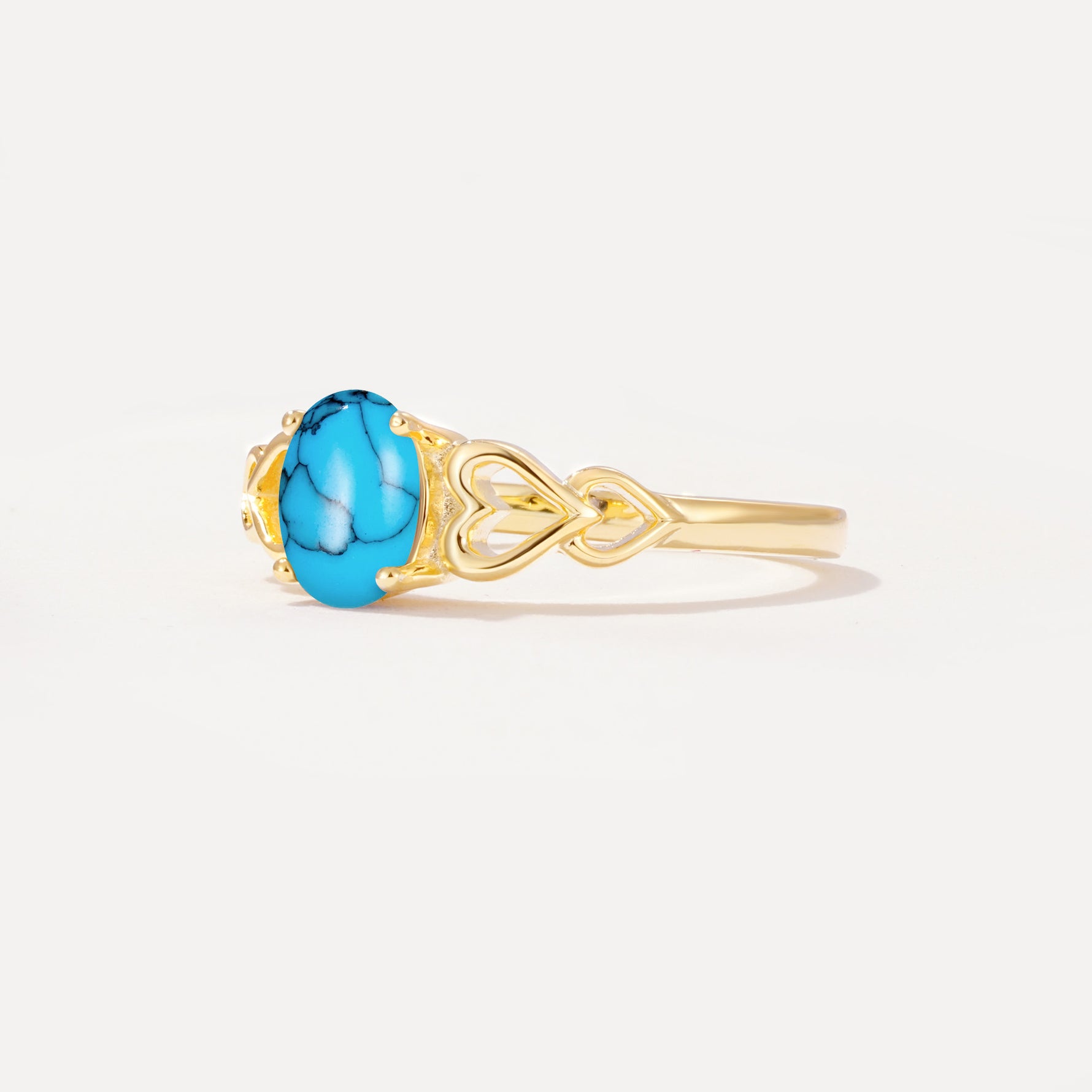 SR11911 Turquoise Ring - White-Gold