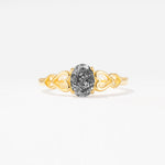 SR11911 Black Rutilated Quartz Ring - Yellow-Gold