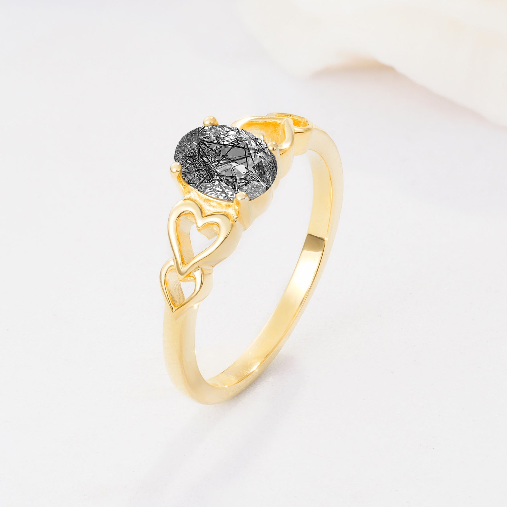 SR11911 Black Rutilated Quartz Ring - Additional view