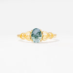 SR11911 Moss Agate Ring - Yellow-Gold