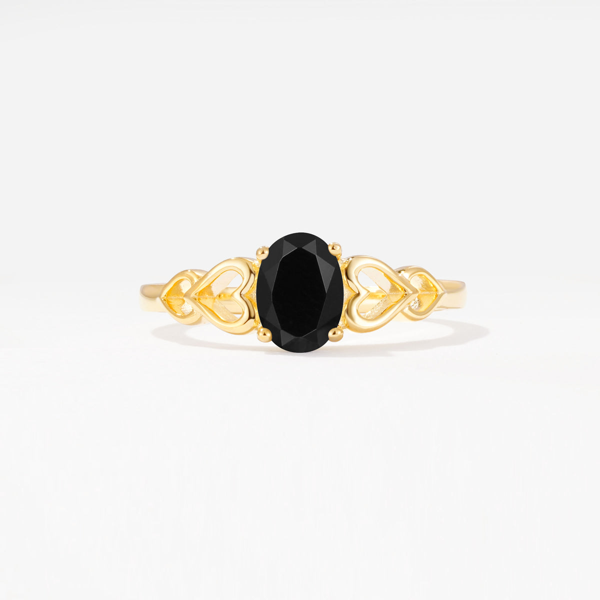 SR11911 Black Onyx Ring - Yellow-Gold