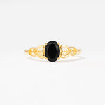 SR11911 Black Onyx Ring - Yellow-Gold