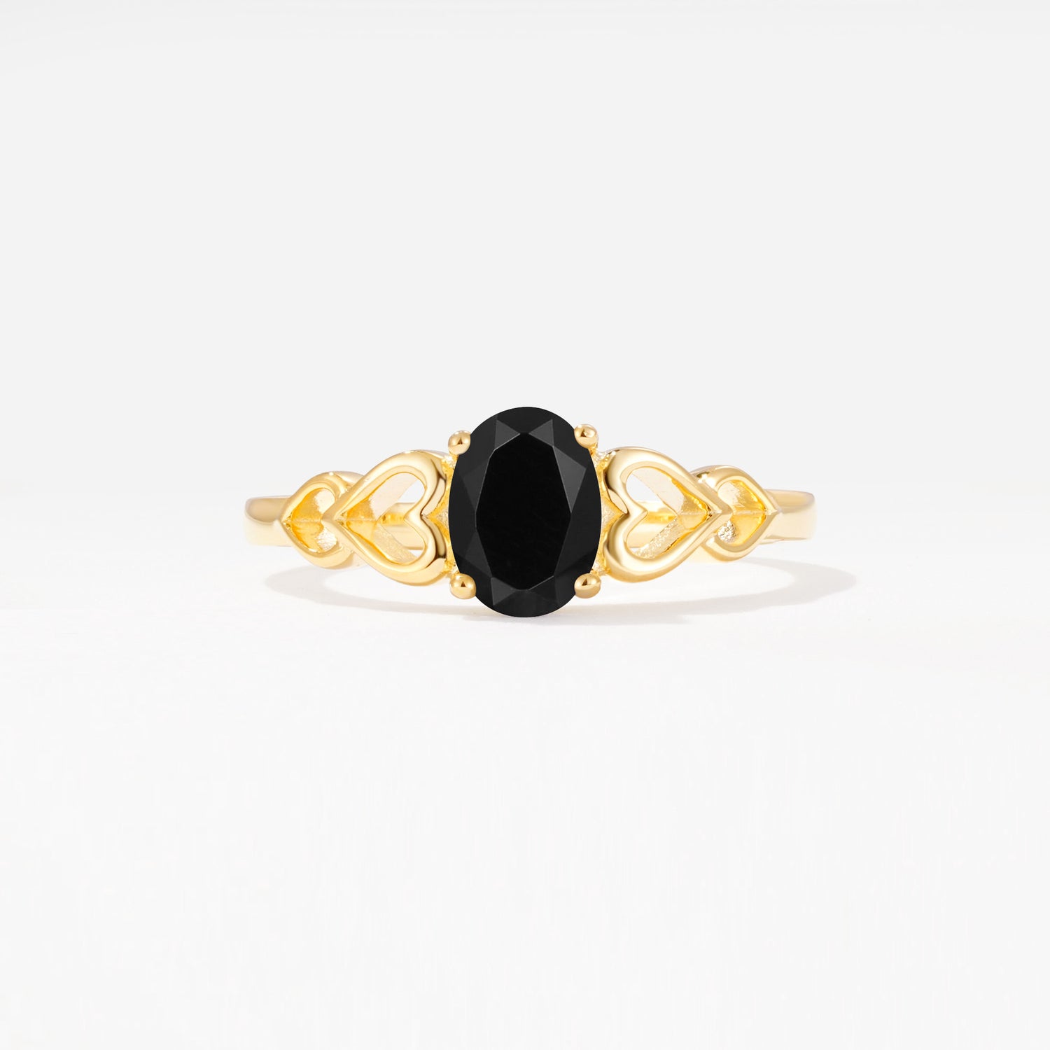 SR11911 Black Onyx Ring - Yellow-Gold