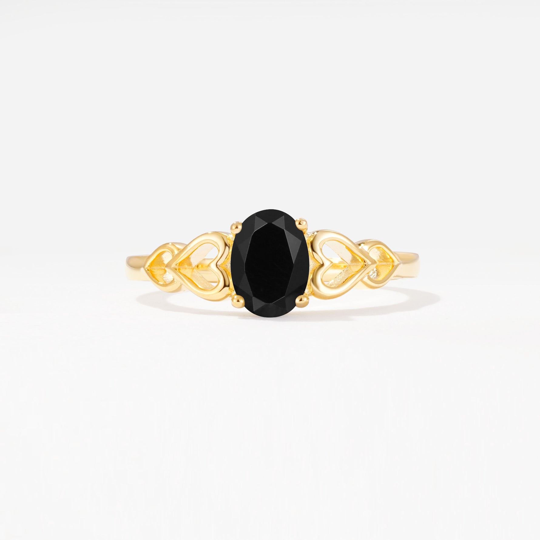 SR11911 Black Onyx Ring - Yellow-Gold