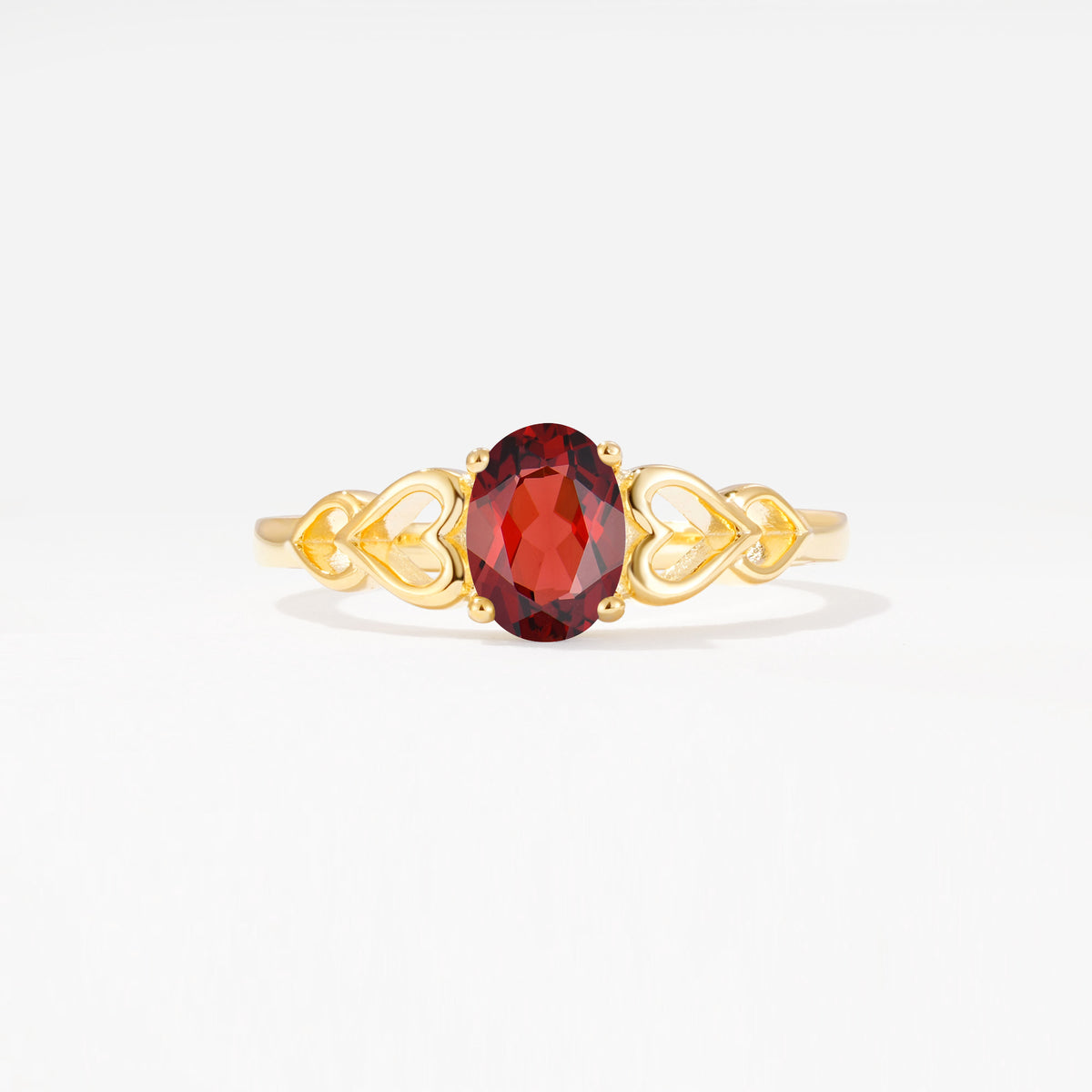 SR11911 Garnet Ring - Yellow-Gold