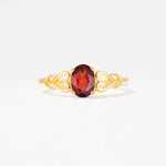 SR11911 Garnet Ring - Yellow-Gold
