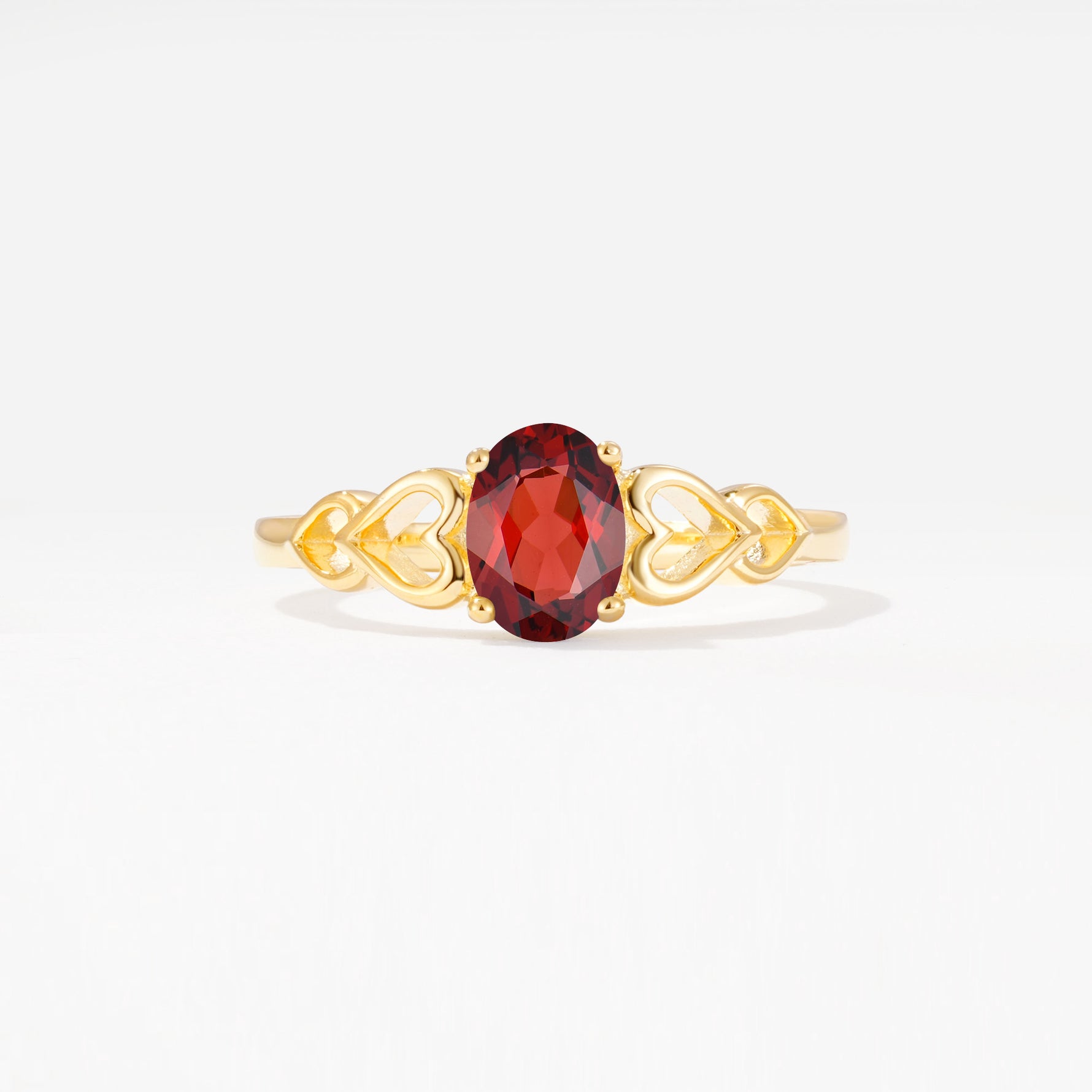SR11911 Garnet Ring - Yellow-Gold