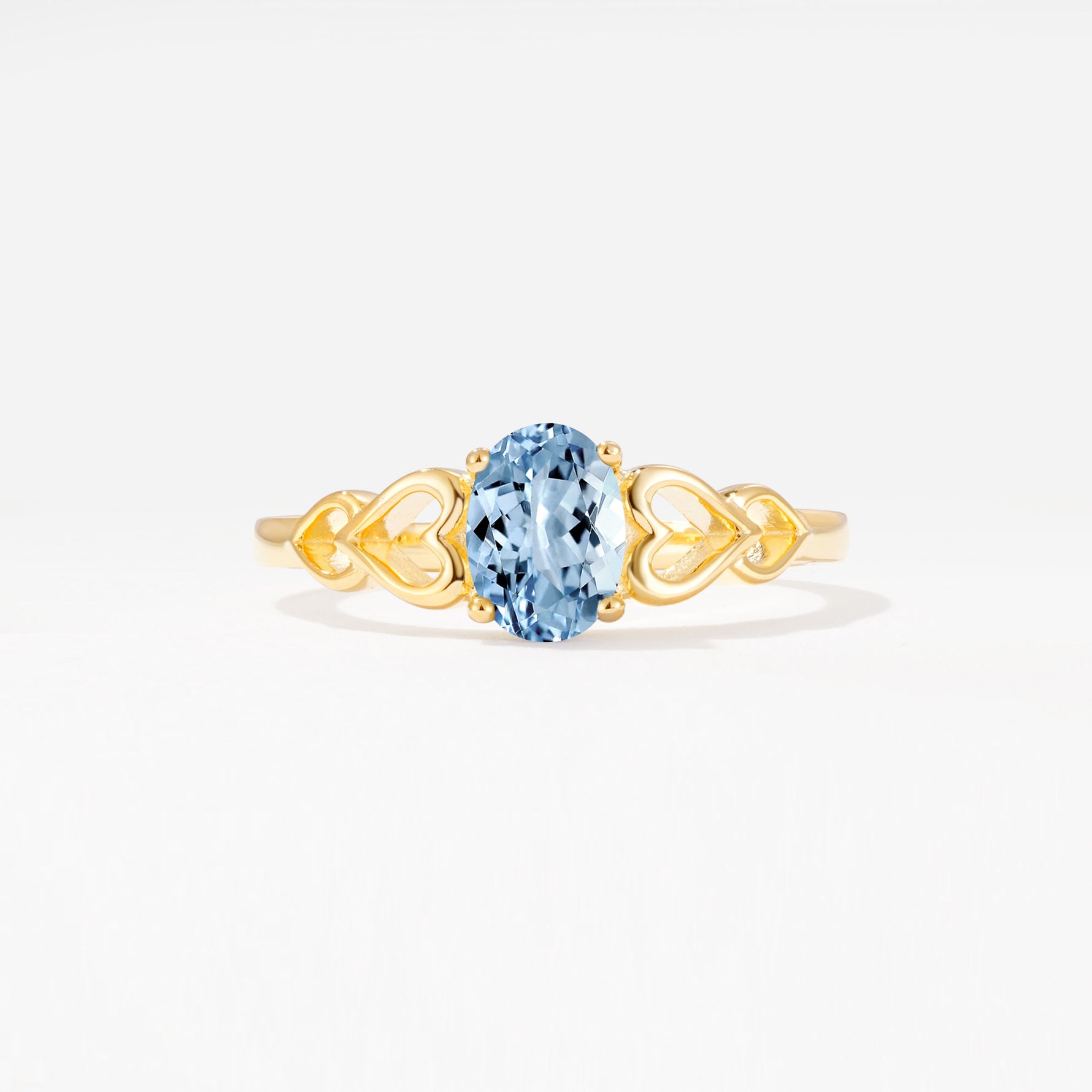 SR11911 Aquamarine Ring - Yellow-Gold