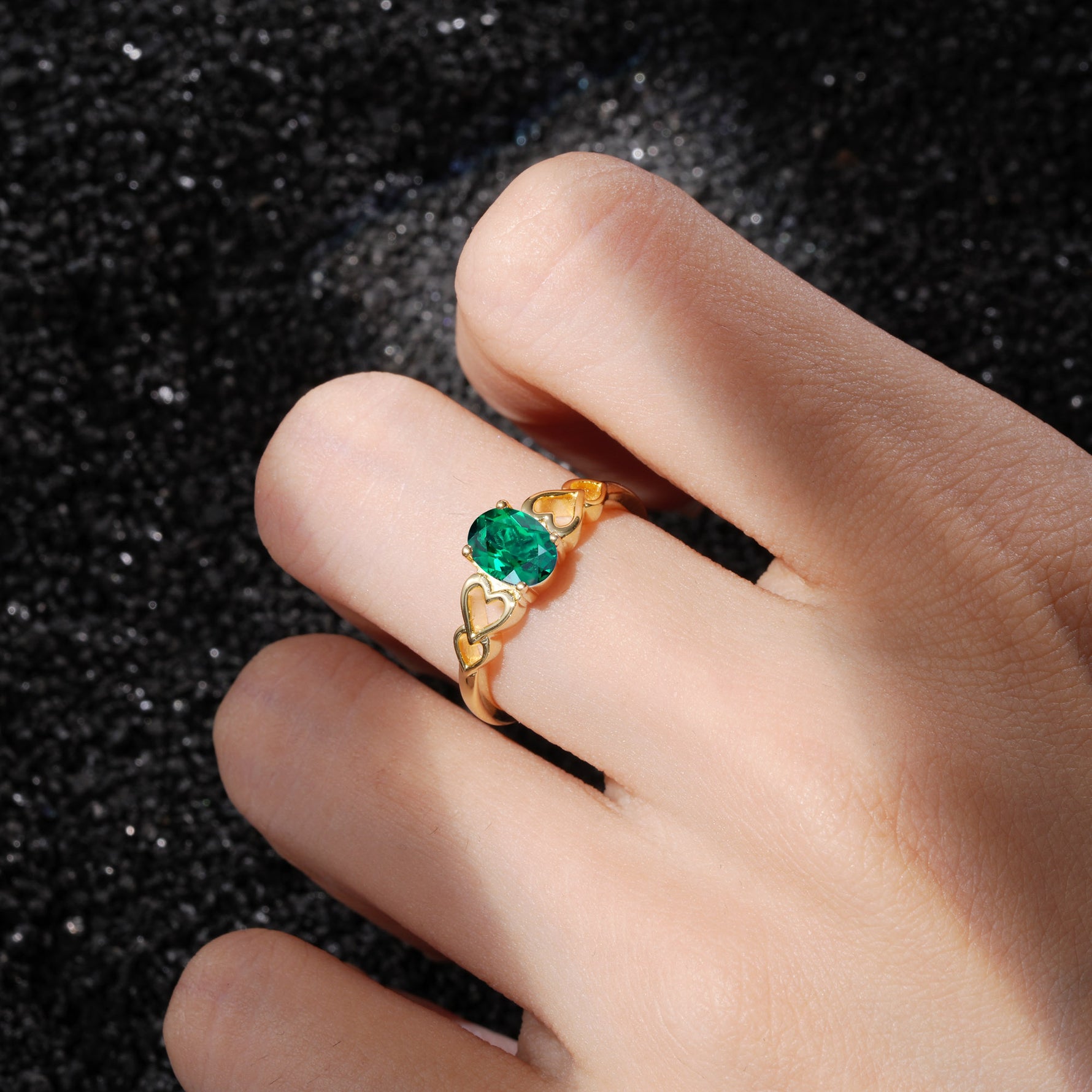 SR11911 Emerald Ring - Rose-Gold