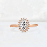 Oval Lab Diamond Halo Vintage Engagement Ring - Additional view