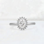 Oval Moissanite Halo Vintage Engagement Ring - Additional view