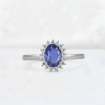Oval Tanzanite Halo Vintage Engagement Ring - Additional view