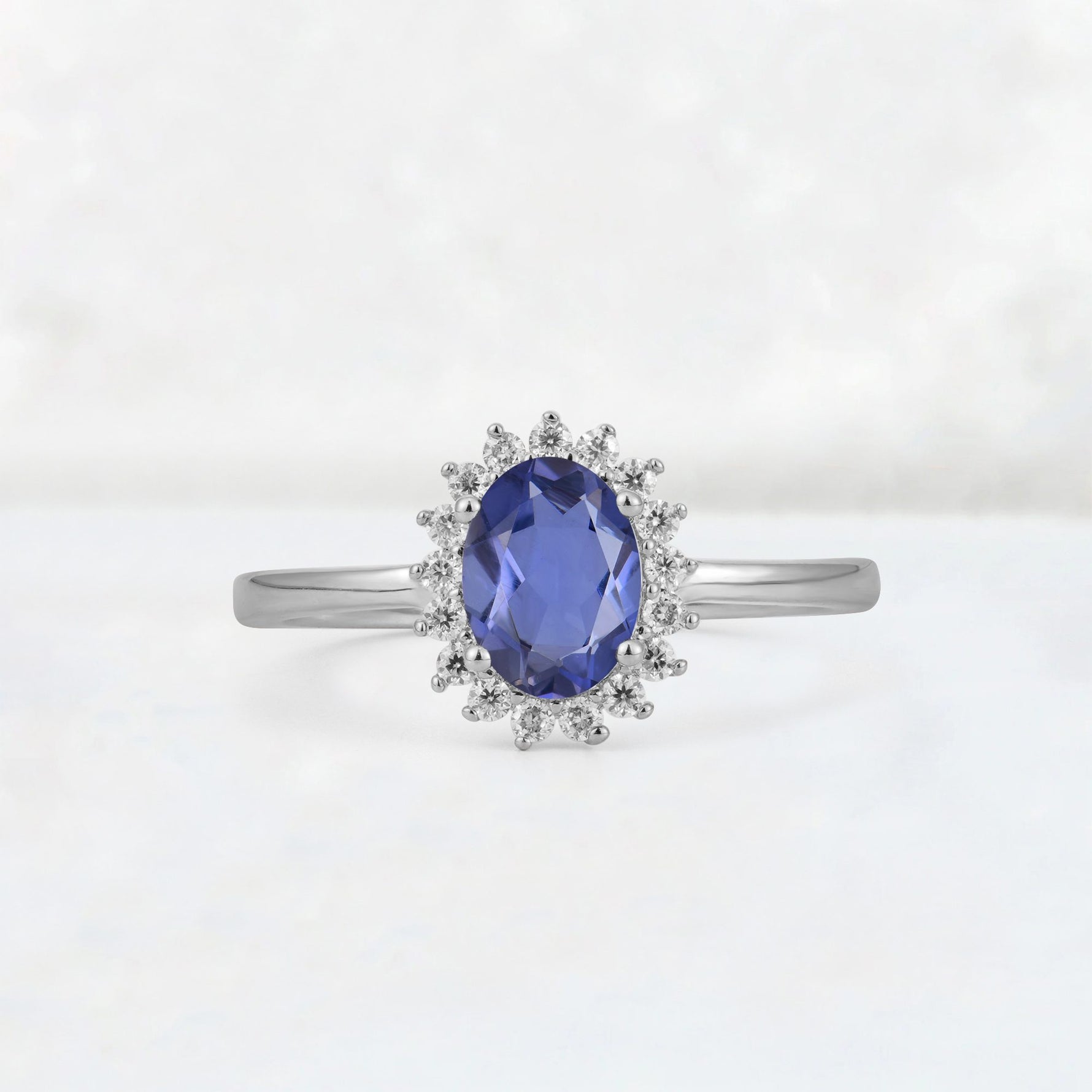 Oval Tanzanite Halo Vintage Engagement Ring - Additional view
