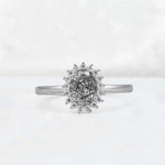 Oval Black Rutilated Quartz Halo Vintage Engagement Ring - Additional view