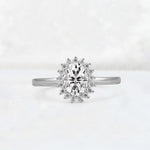 Oval Lab Diamond Halo Vintage Engagement Ring - Additional view