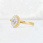 Oval Moissanite Halo Vintage Engagement Ring - Additional view