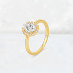 Oval Moissanite Halo Vintage Engagement Ring - Additional view