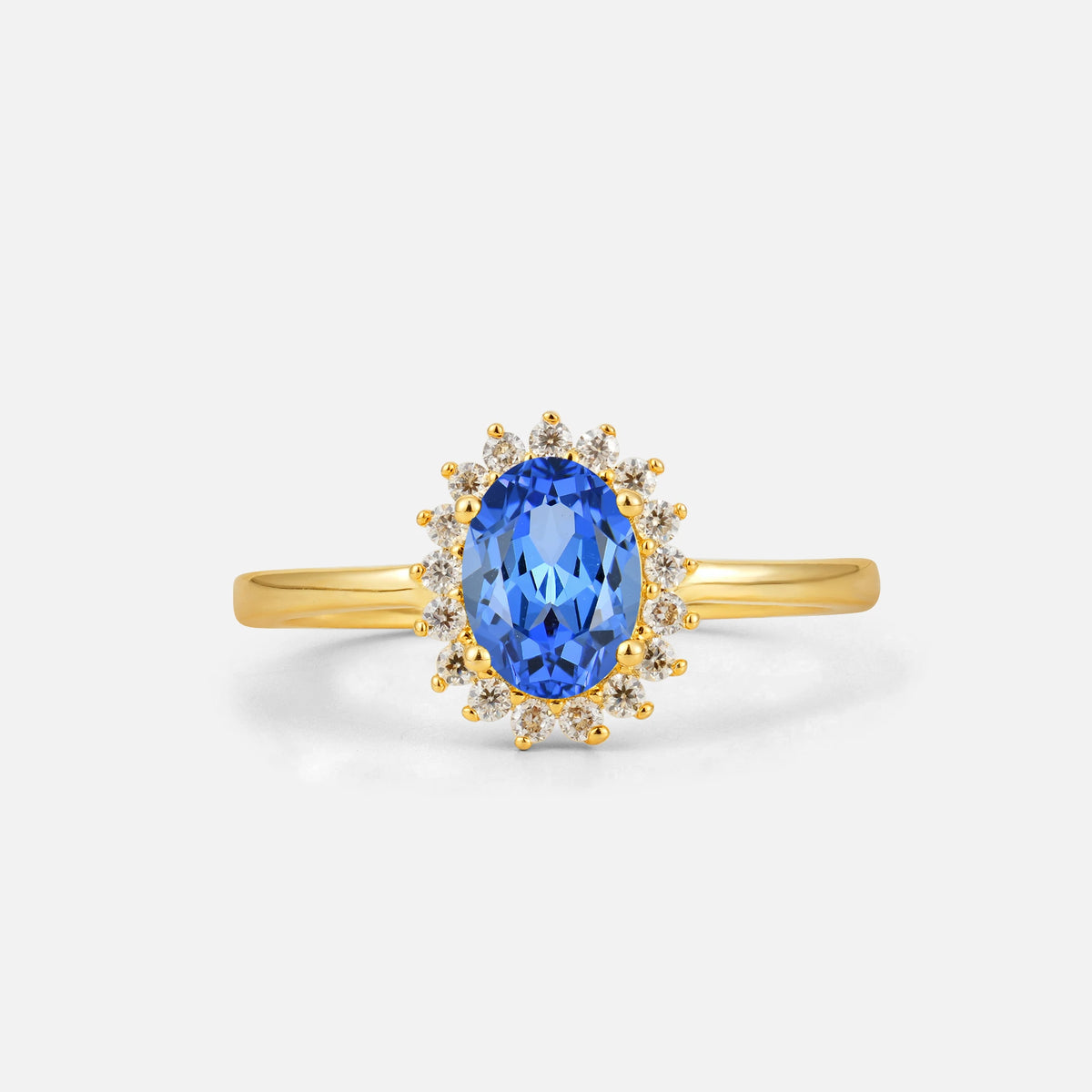 Oval Sapphire Halo Vintage Engagement Ring