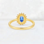 Oval Sapphire Halo Vintage Engagement Ring - Additional view