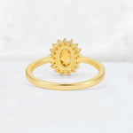 Oval Citrine Halo Vintage Engagement Ring - Additional view