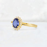 Oval Tanzanite Halo Vintage Engagement Ring - Additional view