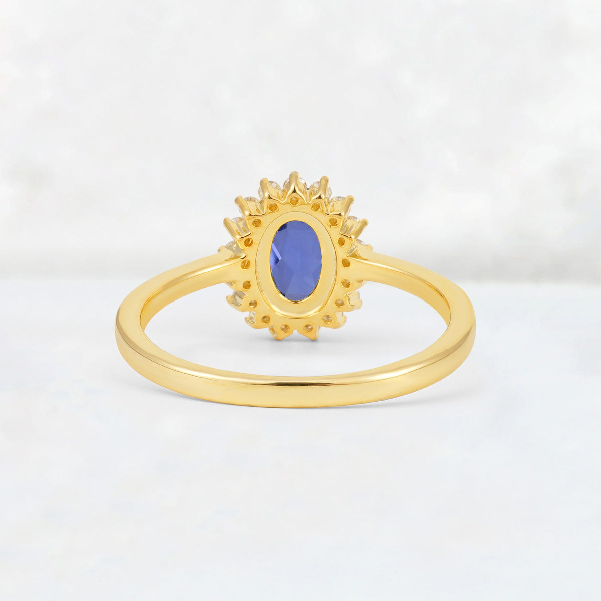 Oval Tanzanite Halo Vintage Engagement Ring - Additional view