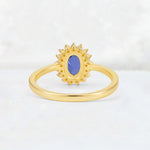 Oval Tanzanite Halo Vintage Engagement Ring - Additional view