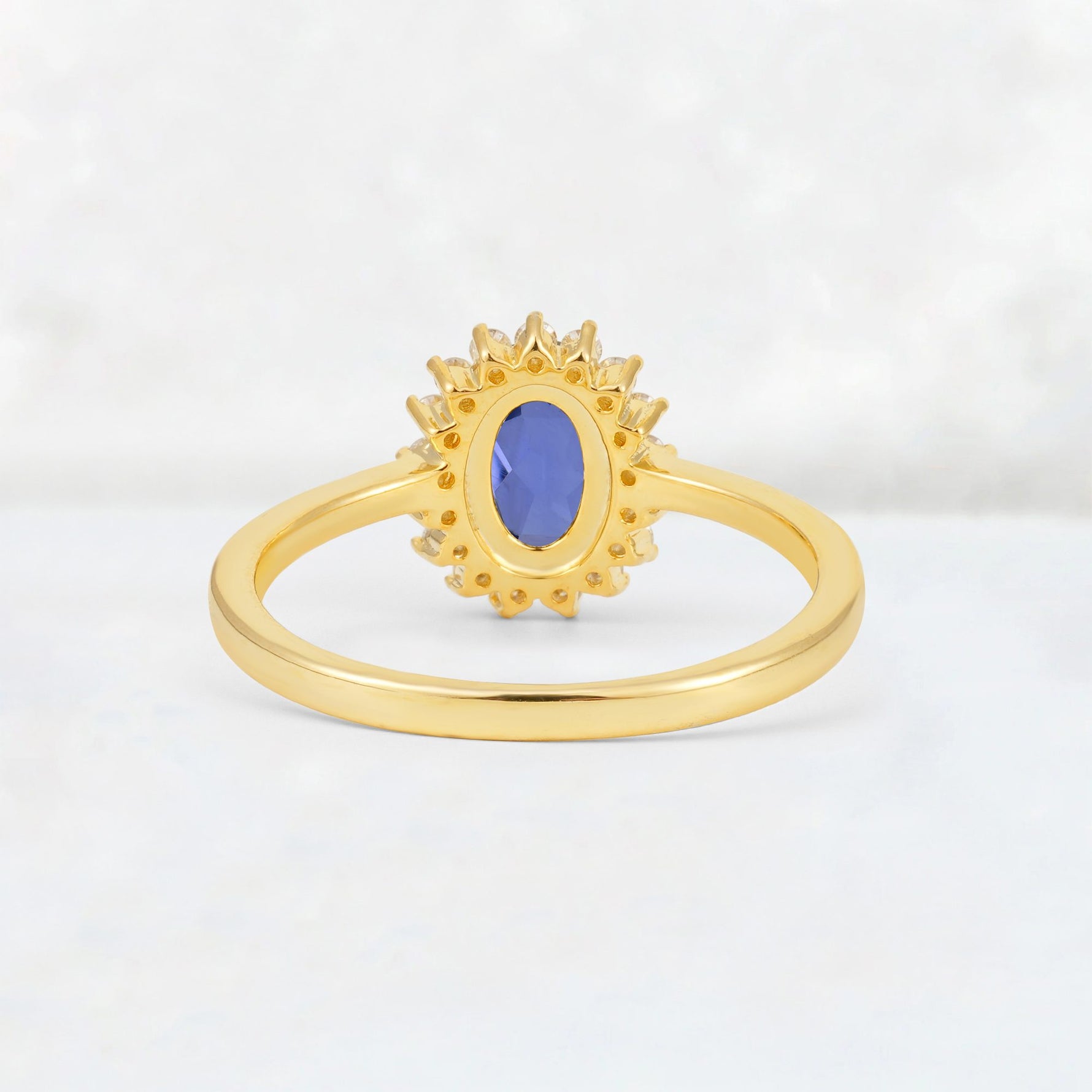 Oval Tanzanite Halo Vintage Engagement Ring - Additional view