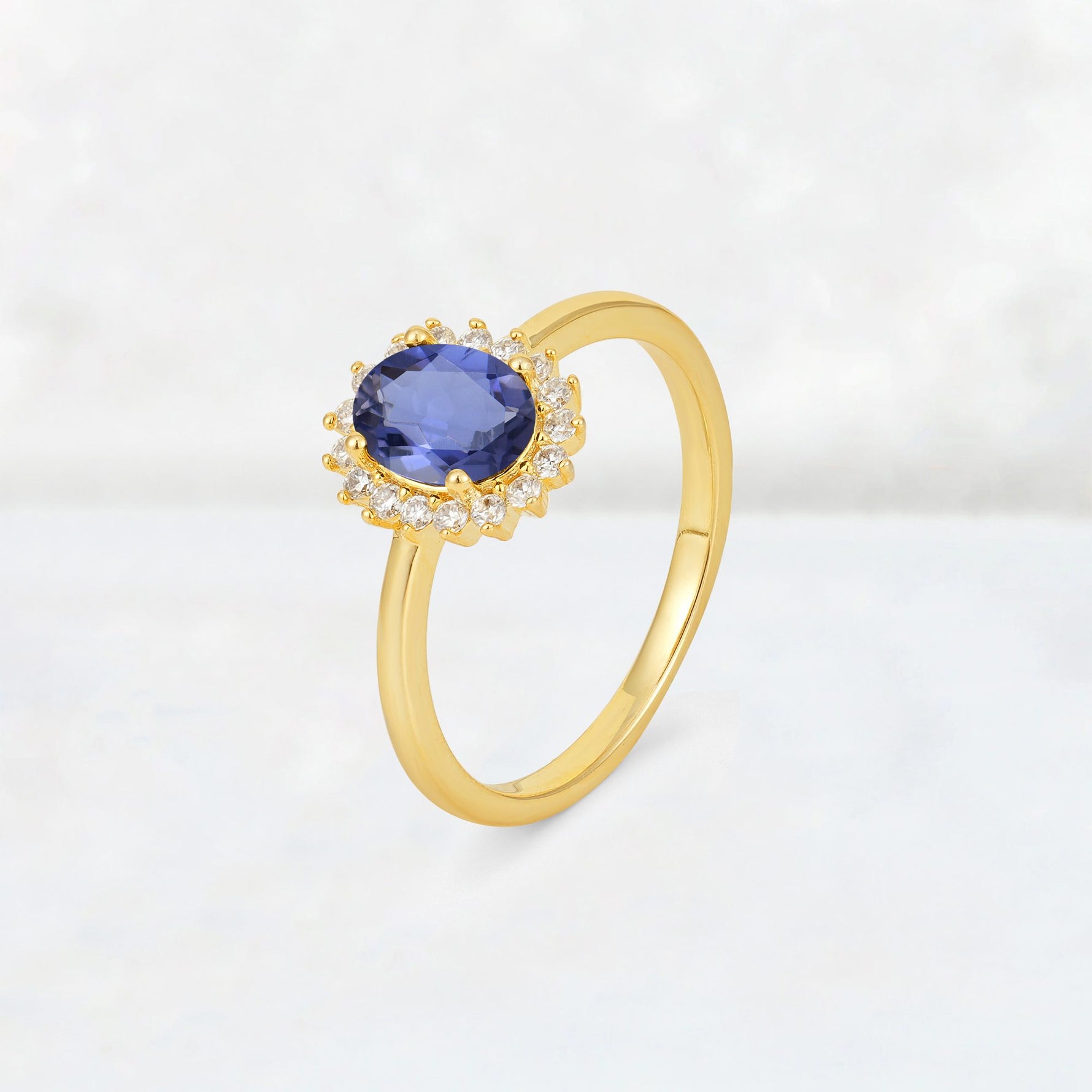 Oval Tanzanite Halo Vintage Engagement Ring - Additional view