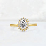 Oval Lab Diamond Halo Vintage Engagement Ring - Additional view