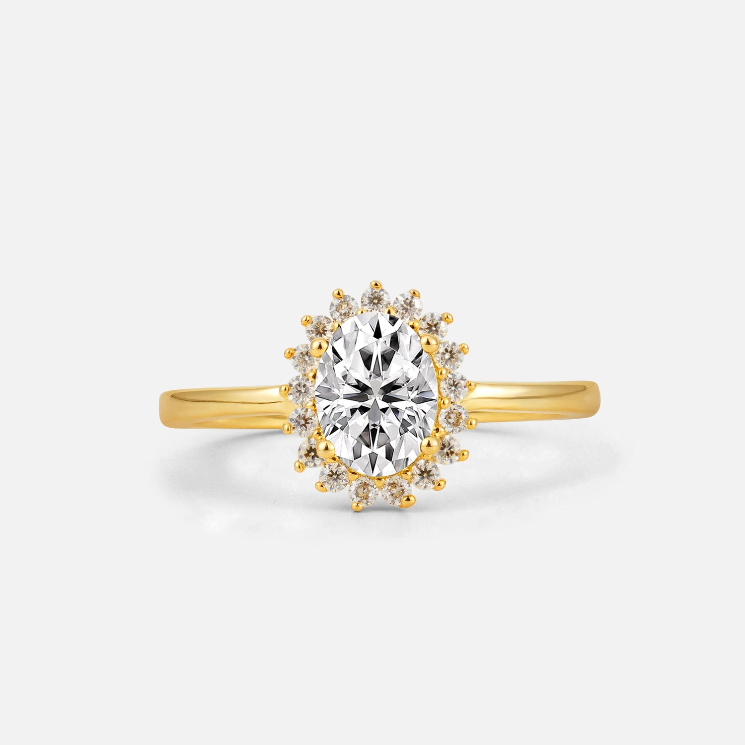 Oval Lab-Grown Diamond Halo Vintage Engagement Ring