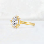 Oval Lab Diamond Halo Vintage Engagement Ring - Additional view