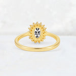 Oval Lab Diamond Halo Vintage Engagement Ring - Additional view