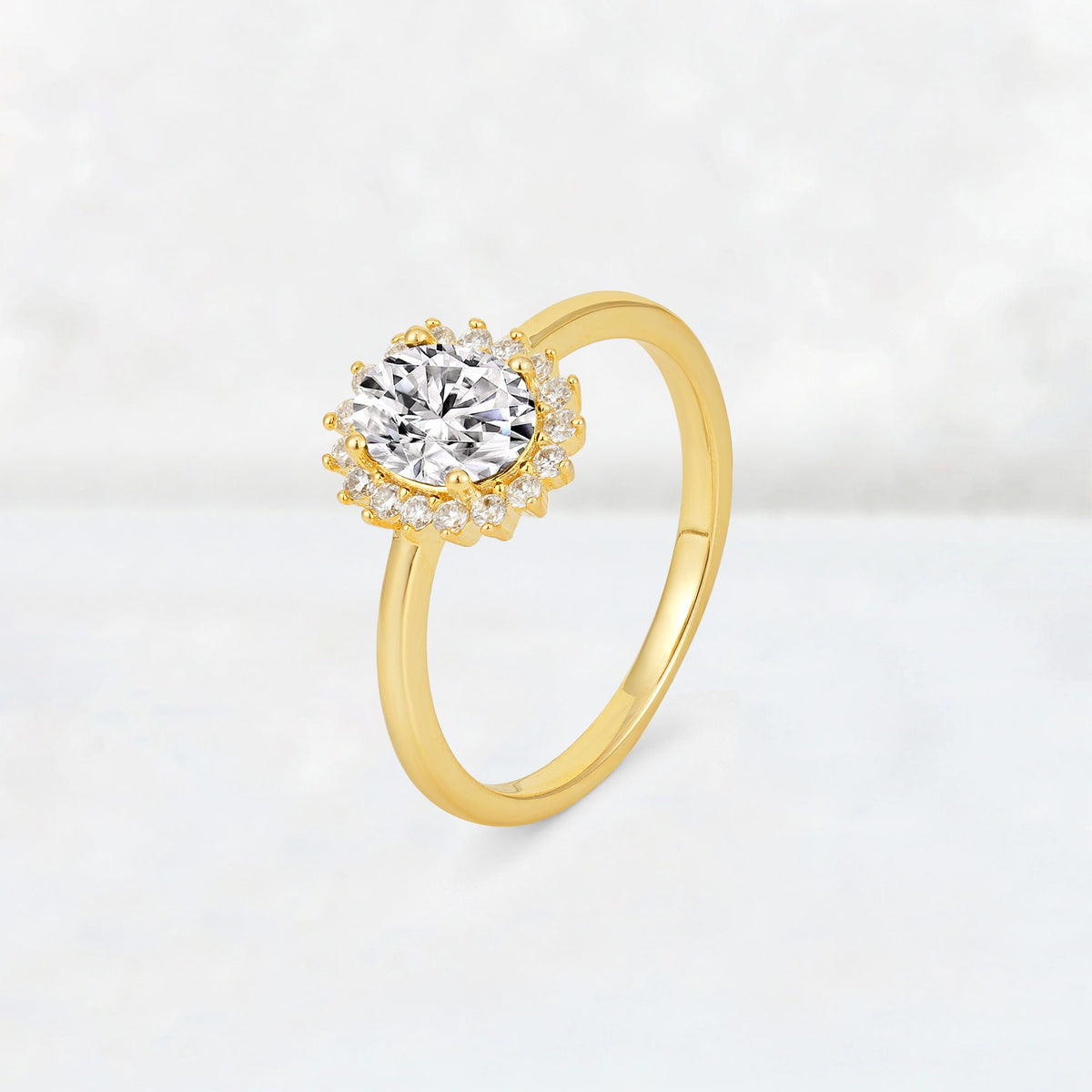 Oval Lab Diamond Halo Vintage Engagement Ring - Additional view