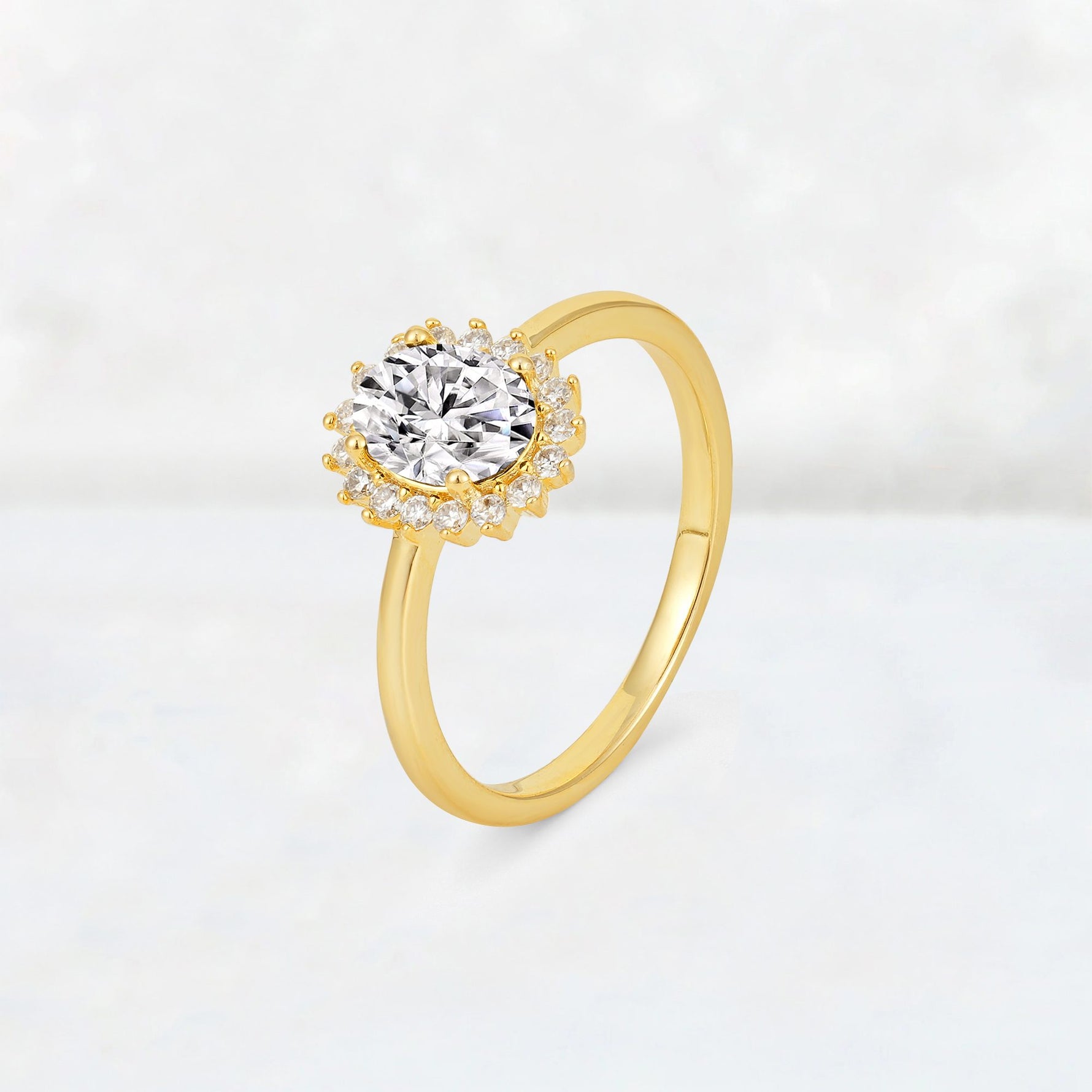 Oval Lab Diamond Halo Vintage Engagement Ring - Additional view