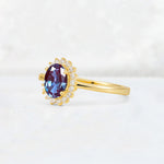 Oval Alexandrite Halo Vintage Engagement Ring - Additional view
