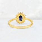 Oval Alexandrite Halo Vintage Engagement Ring - Additional view
