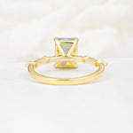 Minimalist Emerald Cut Side Stone Accent Fire Opal Engagement Ring - Additional view