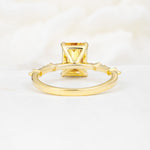 Minimalist Emerald Cut Side Stone Accent Citrine Engagement Ring - Additional view