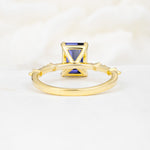 Minimalist Emerald Cut Side Stone Accent Tanzanite Engagement Ring - Additional view