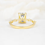 Minimalist Emerald Cut Side Stone Accent Lab Diamond Engagement Ring - Additional view