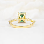 Minimalist Emerald Cut Side Stone Accent Emerald Engagement Ring - Additional view
