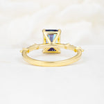 Minimalist Emerald Cut Side Stone Accent Alexandrite Engagement Ring - Additional view