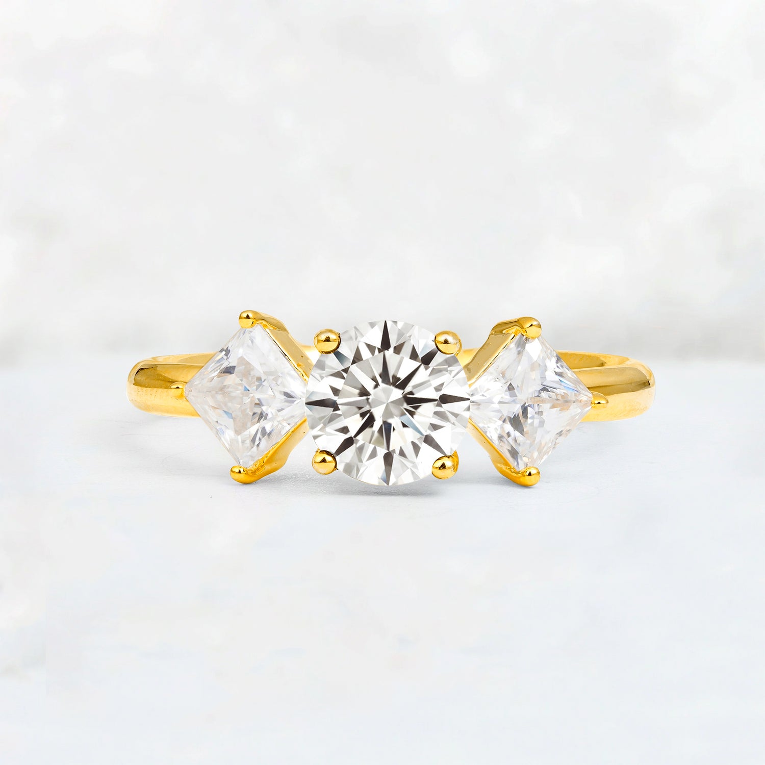 Vintage Floral Round Cut Fire Lab Diamond Engagement Ring