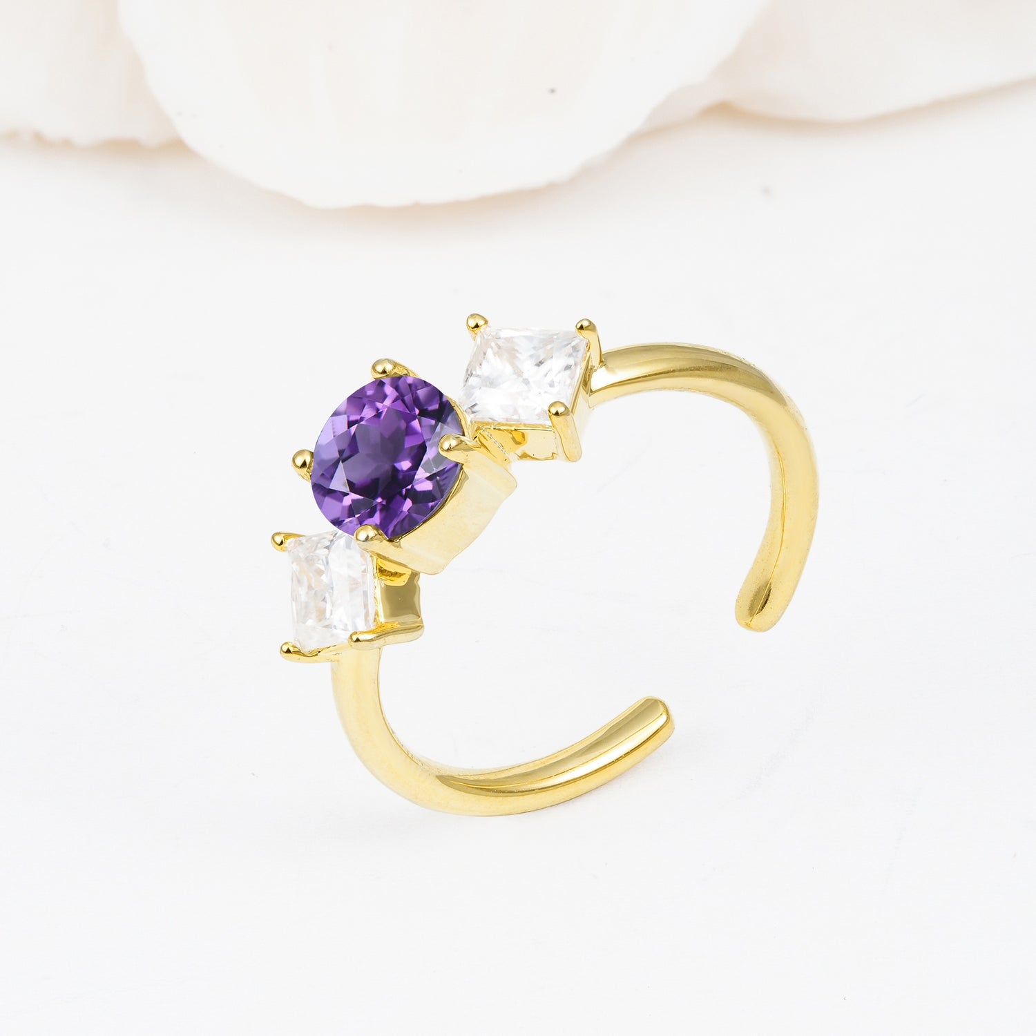 Vintage Floral Round Cut Fire Amethyst Engagement Ring
