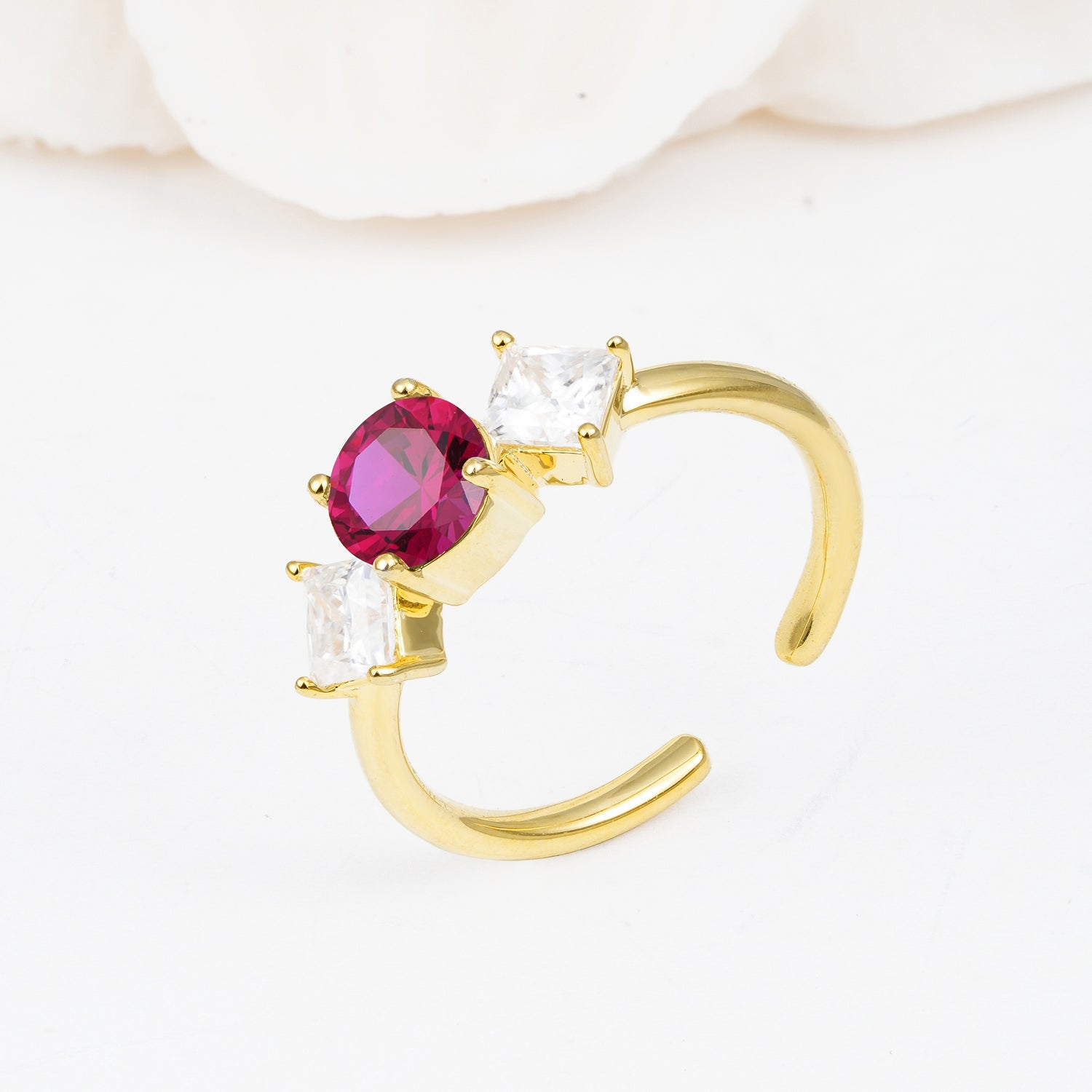 Vintage Floral Round Cut Fire Ruby Engagement Ring